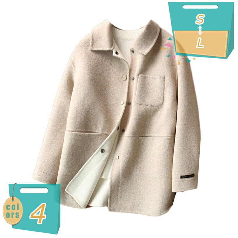 1000円OFFクーポン チェスターコート レディース メルトン ショート丈 秋冬 防寒 防風 暖かい トレンチコート ラシャ 大きいサイズ ステンカラーコート ゆったり 体型カバー ファッション きれいめ カジュアル 通学 通勤 デート お出かけ 無地 秋 冬 mi-ya-bi