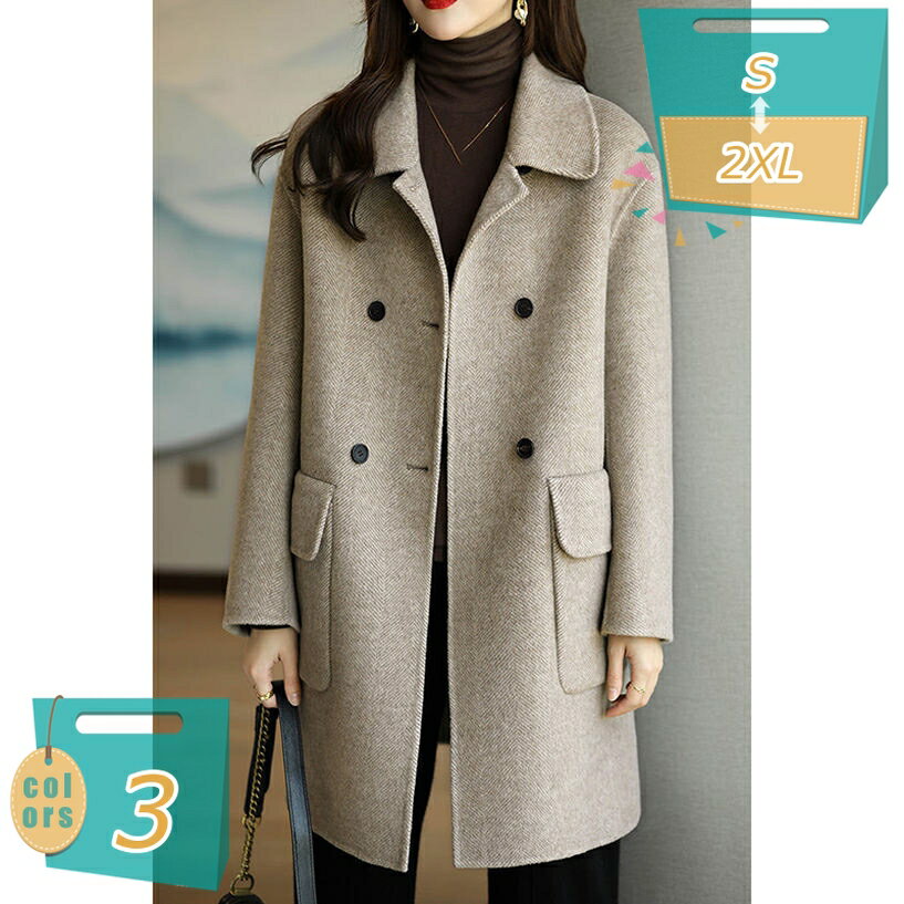 1000円OFFクーポン チェスターコート レディース ウール ロング丈 秋冬 防風カジュアル 防寒 暖かい トレンチコート ラシャ 大きめ 着痩せ 大人 女性用 綺麗 カジュアル 無地 通勤 デート お出かけ ステンカラーコート ファッション mi-ya-bi