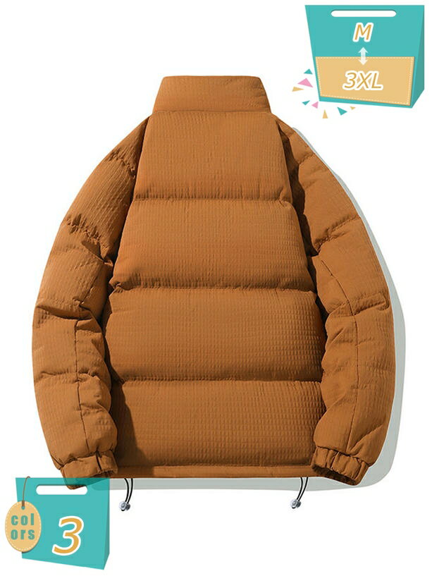 冬服 メンズ 防寒 コート 中綿 立ち襟 ジッパー 大きいサイズ ゆったり 厚手 防風 ダウンジャケット シンプルデザイン 暖かい 無地 男女兼用 アウター ショート丈 カジュアルジャケット 秋服 冬物 ブルゾン アウトドア mi-ya-bi
