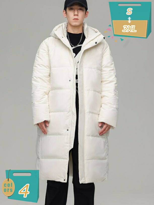 ダウンコート メンズ ロングジャケット フード付き 冬服 防寒着 アウトドアコート カジュアル服 通勤 お出かけ ダウンウェア 暖かい 通学 キャンプ 防風 軽量 男女兼用 ブルゾン ベンチコート ジップアップ トップス mi-ya-bi