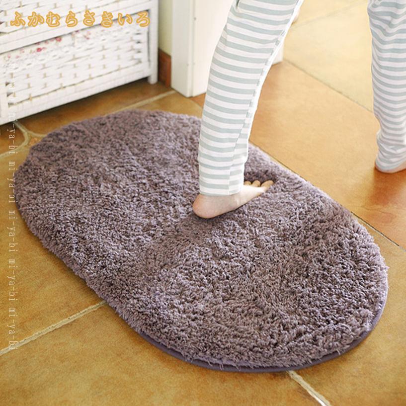 モダンラグ マット 洗える ラグマット シャギーラグ カーペット 夏用 楕円形 北欧 無地 リビング用 40*60cm 居間用 おしゃれ かわいい センターラグ らぐ 絨毯 じゅうたん ダイニングラグ シャギー 夏ラグ マット mi-ya-bi [2]