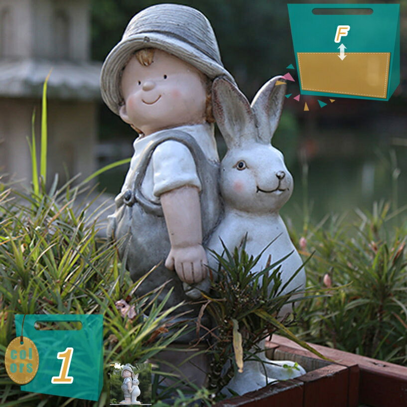 1000円OFFクーポン うさぎ 雑貨 ガーデニング ガーデン 庭 置物 オブジェ 男の子 オーナメント ガーデンオーナメント インテリア かわいい 雑貨 動物 誕生日プレゼント 女性 ギフト 庭 玄関 ガーデン飾り置き物 屋内および屋外の彫像 mi-ya-bi