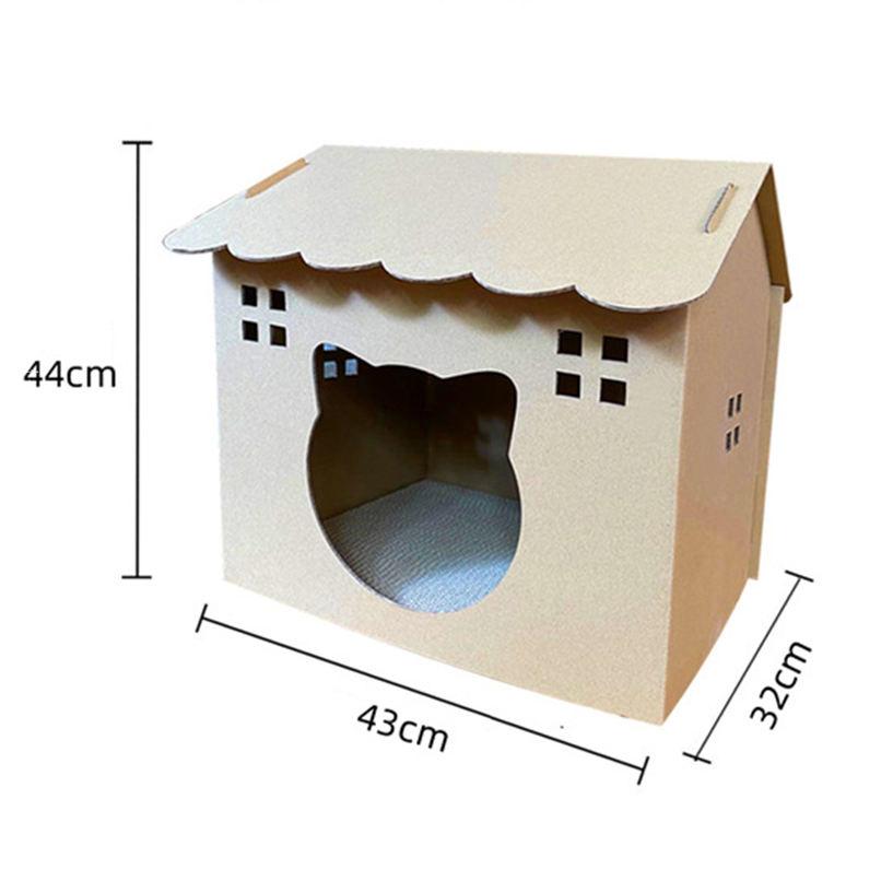 500円OFFクーポン キャットハウス ダンボール 可愛い 猫ハウス ダンボールハウス 猫 爪研ぎ ベッド ハウス型 高密度段ボール 組み立て簡単 折りたたみ 収納 ストレス解消 運動不足改善 室内 猫隠れ家 通気性 耐久性 段ボールハウス ペット用品 mi-ya-bi