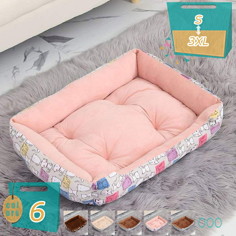 ペットベッド ペットソファ 猫用 犬用ベッド 寝床 通年タイプ リバーシブルクッション付き 小型 中型犬 猫 洗える 柔らかい ふわふわ暖か 寒さ対策 中小型犬/猫用 部屋用 ペットベッド 通年 猫用 中型犬用 ペット用品 mi-ya-bi
