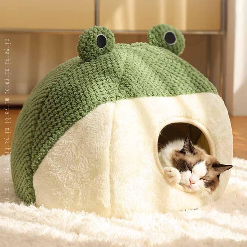 500円OFFクーポン 猫ベッド ペットベッド 猫 秋冬用 可愛いカエル 暖かい 半密閉式 ふわふわ ラウンドクッション 可愛い 動物柄 小型犬 猫のベッド 猫用ベッド 犬用ベッド ぐっすり眠る 防寒 ねこ フラフラ 猫ハウス 洗える ネコベッド 犬のベッド 滑り止め 秋用 冬用
