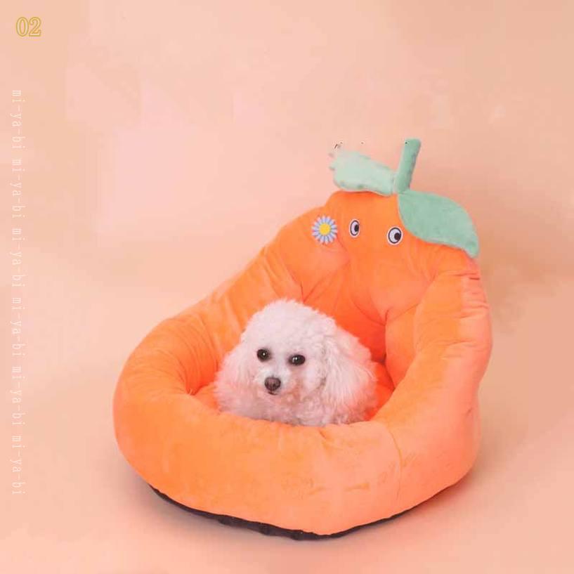 500円OFFクーポン 猫ベッド 犬ベッド 洗える 小型犬 寝床 かわいい かぼちゃ ペットベッド ペットソファ 防寒 暖かい ふわふわ 通年 耐噛み ペットクッション キャットベッド 休憩所 寒さ対策 柔らかい もこもこ 安眠 ぐっすり眠れる 小動物用 犬猫通用 mi-ya-bi