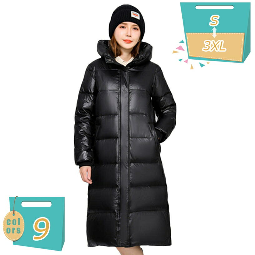 ロングコート アウター 中綿コート ベンチコート ダウンコート 厚手 フード付きコート ハイネック 大き..
