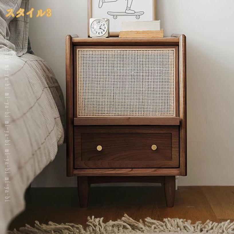 1000円OFFクーポン ナイトテーブル おしゃれ 引き出し付きデスク 天然木 コンパクト 引き出し 転落防止 省スペース 耐久性 ナチュラル 小物収納 組立簡単 和風 頑丈 モダン 多機能 引出し 省スペース オープンラック 棚 無垢材 エコ mi-ya-bi [3]
