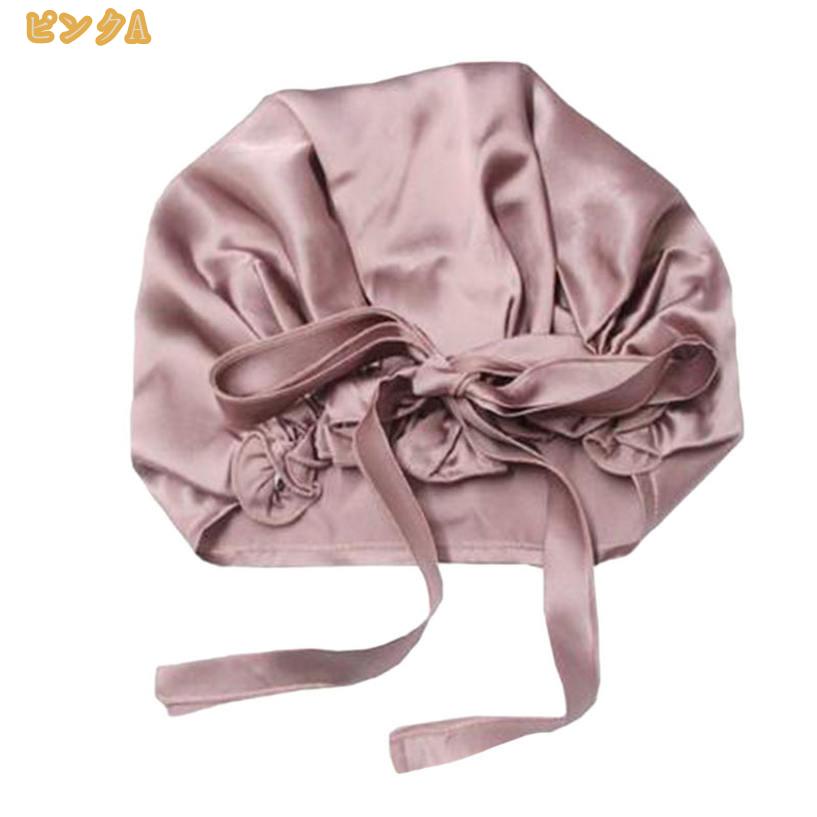 500円OFFクーポン ナイトキャップ シルク シルク100% シルクキャップ 紐付き サイ...