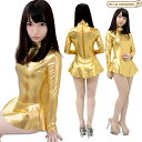 1221G■MB【送料無料・即納】 スカート付き長袖レオタード 後ファスナー 色:金 サイズ:M/BIG SK付 大きいサイズ