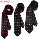 1306F▲【送料無料・即納】 B品 星柄ネクタイ単品 色:黒×ピンク/黒×ミューテッドカラー/黒×マルチカラー サイズ:フリー ACTI-0437X ACTI...