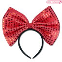 1305B★【送料無料・即納】B品 ビッグスパンコールリボンカチューシャ 色:赤 レッド 姫系 大きめ 可愛い 目立つ イベント コスプレ 撮影会 文化祭 学園...