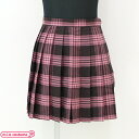 1104B■ML【送料無料・即納】 B品 ポケット付きのチェック柄プリーツスカート単品 色:ピンク×ブラウン サイズ:M/L コスチューム UNST-0422X...