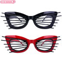 1306H■【送料無料・即納】B品 キャットサングラス レンズなし 色:黒/赤 猫髭 コスプレ パーティグッズ ハロウィン おもしろ 仮装 変装 宴会 ネタ ジ...