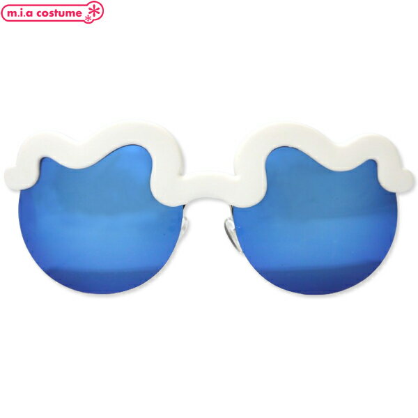 1306G■【送料無料・即納】B品 ブルーレンズサングラス 青 白縁 キレイ カッコイイ コスプレ パーティグッズ ハロウィン おもしろ 仮装 変装 宴会 ネタ...