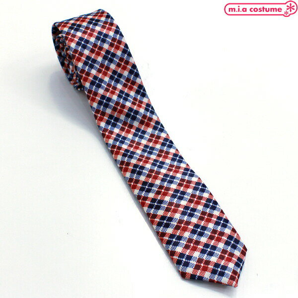 1307B■【送料無料・即納】B品 ネクタイ プリティーアーガイル 色:白×黒×赤 イギリス チェック柄 バンド スクール カジュアル オシャレ ハロウィン コ...