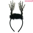 1302C■【送料無料・即納】B品 カチューシャ 骸骨の手 髑髏 ガイコツ スカル ハンド 黒 ブラック 大きめ ハロウィン 仮装アイテム イベント コスプレ ...