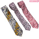 1281D▲【送料無料・即納】B品 ネクタイ 細身ヒョウ柄 色:イエロー/ピンク/ボルドー 黄色 赤 レオパード パーティー カジュアル オシャレ ハロウィン ...