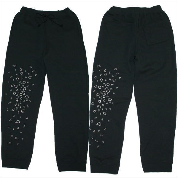 【20%OFFクーポン対象品 最大P47倍】和柄スウェットパンツ 「桜吹雪」パイル 京都 メンズ レディース 大きいサイズ 生地 服 手染 京友禅