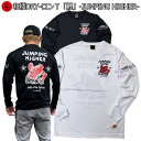 和柄クールドライ冷感ロンT「鯉」-JUMPING HIGHER-アメカジ 波 桜 竜 龍 長袖 tシャツ メンズ レディース 大きいサイズ 手染 送料無料 京都 最大5L
