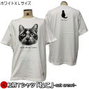 【楽天スーパーSALE 50%OFF】【即配半額ホワイト(アメリカンタイプ)XLサイズ】和柄Tシャツ「ねこ」-cat crew-(4)