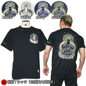 【最大P47倍セール】和柄Tシャツ「金剛界大日如来」2Lまで 極厚生地 冬でも着れるTシャツ 半袖 tシャツ 送料無料 メンズ レディース 生地 服 手染 送料無料 京友禅 仏画