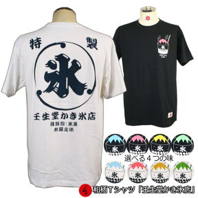 【最大P47倍セール】和柄Tシャツ「壬生堂かき氷店」2Lまで 極厚生地 冬でも着れるTシャツ 半袖 tシャツ 選べる4つの味 京都 送料無料 メンズ レディース 生地 服 手染 京友禅