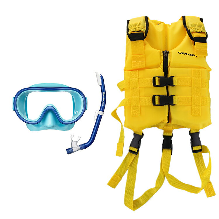 [ ReefTourer ] リーフツアラー シュノーケリングセット2点（子供用）RC9203 RM12JZ+RSP140QJ 子ども用2点セット + スノーケリングベスト