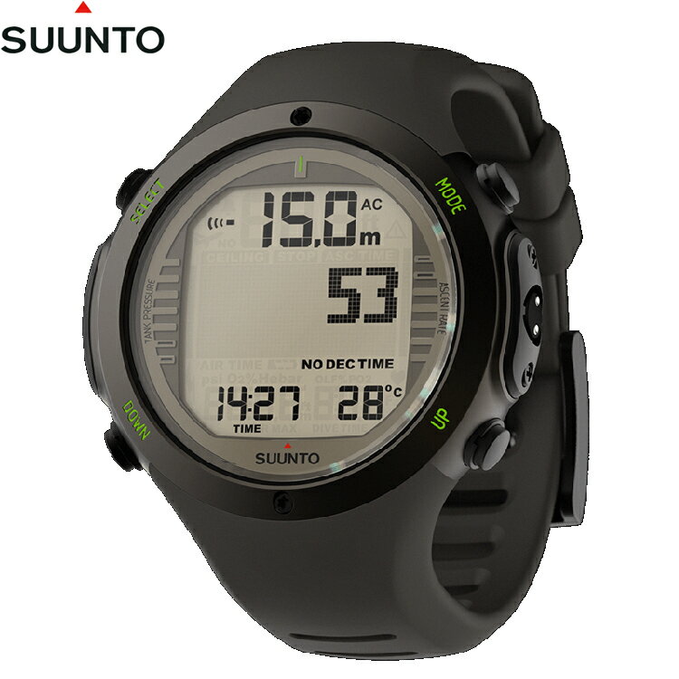 Suunto D6i NOVOは、本格的なダイバーに選ばれる時計サイズのダイブ コンピューターです。 傾斜補正機能搭載の3Dデジタルコンパスと、エアーインテグレーション機能を統合しており、 ダイビングスキルの向上にぴったりのツールです。 頑丈なスチールケースとサファイアクリスタルの採用により、プロダイバーからの信頼も厚く、 そのスタイリッシュな外観は、 普段使いのアクセサリーとしてもご利用いただけます。 スントD6i はフリーダイビングを含む5つのモードに加え、 オプションのワイヤレストランスミッターを使用する事により タンク圧やエアータイムもチェックできます。 最新のRGBM モデルの採用により安全停止に加えディープストップを使用することができ、 より安全なダイビングを楽しむことができます。 正規日本ディーラー販売品になりますので国内でのメンテナンスが受けられます。 メーカー保証はご購入日より1年間になります。 【主な機能・装備】SUUNTO D6i NOVO ◆サイズ： 48.5 x 45 x 15.9 mm ◆重量：重量 128 g ◆ベゼルの素材: ステンレススティール ◆レンズの素材: サファイアクリスタル ◆ケースの素材: スチール ◆ストラップの素材: シリコン ◆耐圧深度：150m ◆マトリックス表示 ◆高容量電池（CR2450） ◆使用可能温度：0〜+40℃ ◆メートルまたはフィード表示（変更可能） ◆プロフィール・サンプルレート（1、2、5、10、30、60秒） ◆Suunto RGBM ◆ディープストップ ◆ワイヤレストランスミッター（別売）によるエアーインテグレーション ◆4種のモード（エアー、ナイトロックス、フリー、ゲージ） ◆3Dデジタルコンパス ◆平均深度本体表示 ◆ダイブプランナー内蔵 ◆PCへの接続（SUUNTO DM5、Movescount対応） ◆USBケーブル付属SUUNTO D6i NOVO BLACK STON STEALTH WHITE バッテリー交換・メンテナンスも随時承っております！ 各メーカーともバッテリー交換やメンテナンスも承っております。 ご希望の場合は、下記弊社カスタマーサービスセンターまで、お気軽にお問い合わせください。 【mic21カスタマーサービスセンター】 mail:rakuten@mic21.com ※メーカー保証、及びメンテナンスを受けるには、【MY SUUNTO(オンライン登録)】が必要となります。 ※バッテリー交換を受ける際には保証書の提出(コピー可)が必須となります。 　保証書は大切に保管するようにお願い致します。