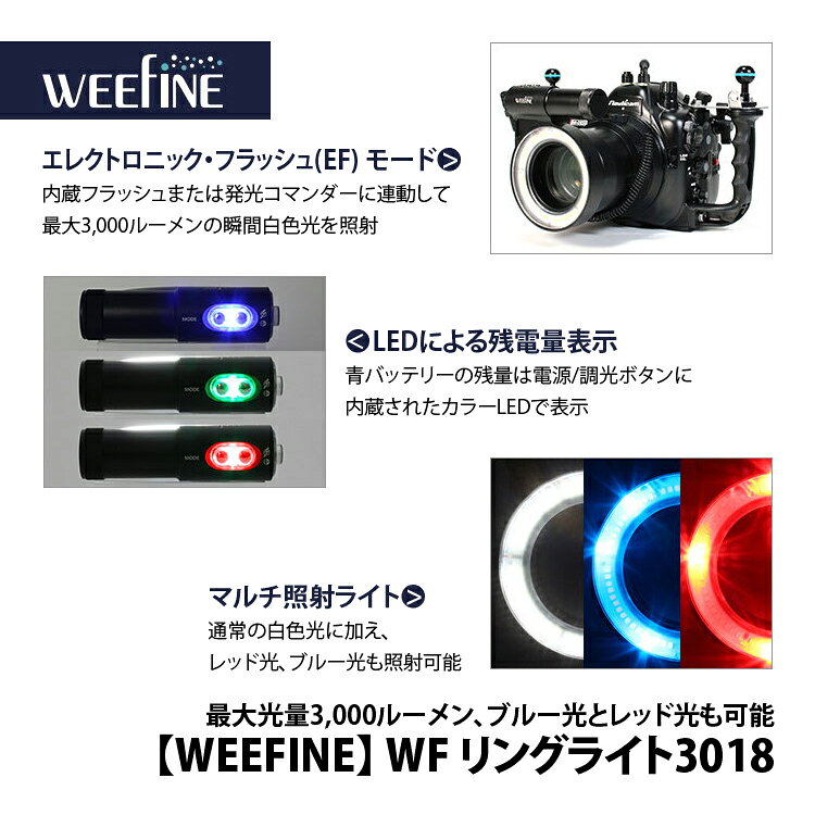 エムアイシー21(mic21)の[ Fisheye ] フィッシュアイ WEEFINE WF リングライト3018 ダイビング 水中撮影 水中ライト｜アングル2