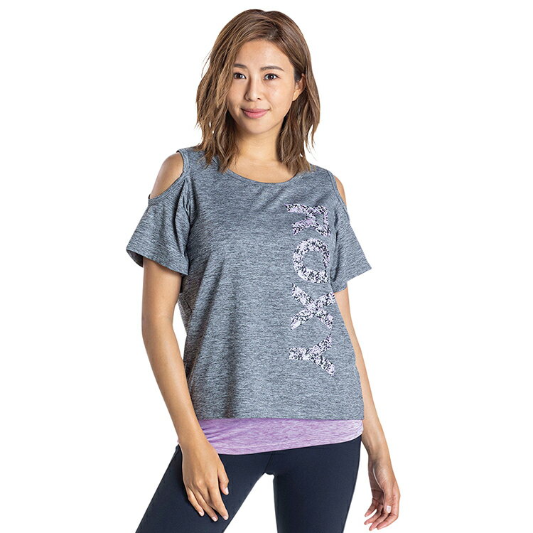 ROXY ロキシー BUBBLE SET TEE 速乾 UVカット Tシャツ＆カップ付きタンクセット [CHA]