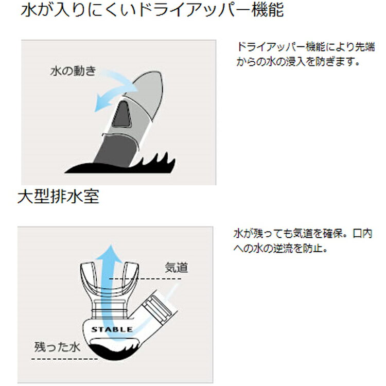 ダイビング スノーケル [ GULL ] ガル GS-3163 レイラドライSP LEILA DRY SP GS3163 / GS3164 ダイビング用スノーケル 2