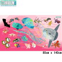 [ OCEANARIUM ] hC^I T11 Pink Mola & Reef fish identification dry towel 80cm x 140cm