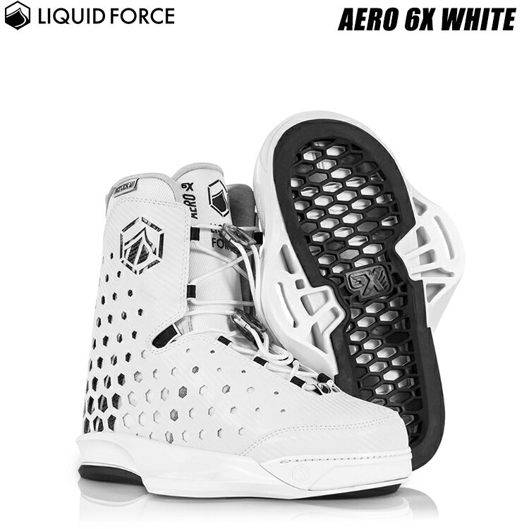 [ Liquid Force ] リキッドフォース　2022年モデル AERO 6X WHITE エアロ 6X ホワイト ウエイクボード用ビンディング ウェイク用ブーツ Wake Board Binding