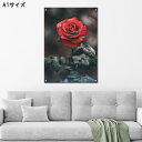 絵画 アートパネル 壁掛け 花 母の日 バラ 水滴 一輪 赤 レッド 風景 写真 薔薇 真紅 押し花 ピンク 緑 花束 赤いバラ 一輪 スモーク 人気高級 オブ...
