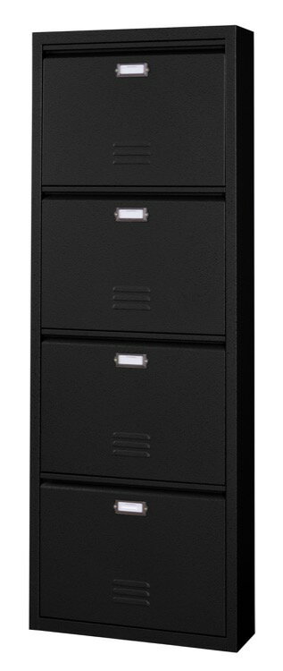 シューズラック 4D 4段 ラルドシリーズ 下駄箱 靴入れ お洒落 ロッカー風 ハンマートーン シック スタ..