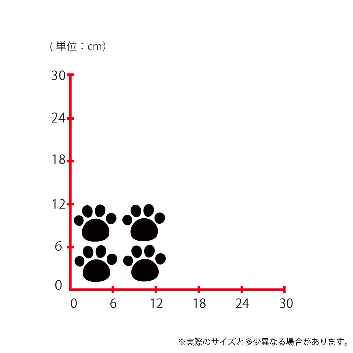 ウォールステッカー Mサイズ 足あと ネコ 犬...の紹介画像2