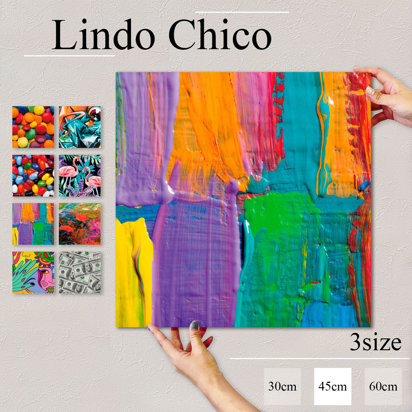 【※ブラックフライデー 10%OFF※ 11/20 20:00～11/27 01:59まで！】インテリア 雑貨 おしゃれ アートパネル 壁掛け グラフィック ペイント 芸術 マーブル ジェリービーンズ アメリカ 100ドル 札 札束 美術 フラミンゴ 落書き スプレー 虹 絵の具 キャンディ チョコ 水玉 ポ