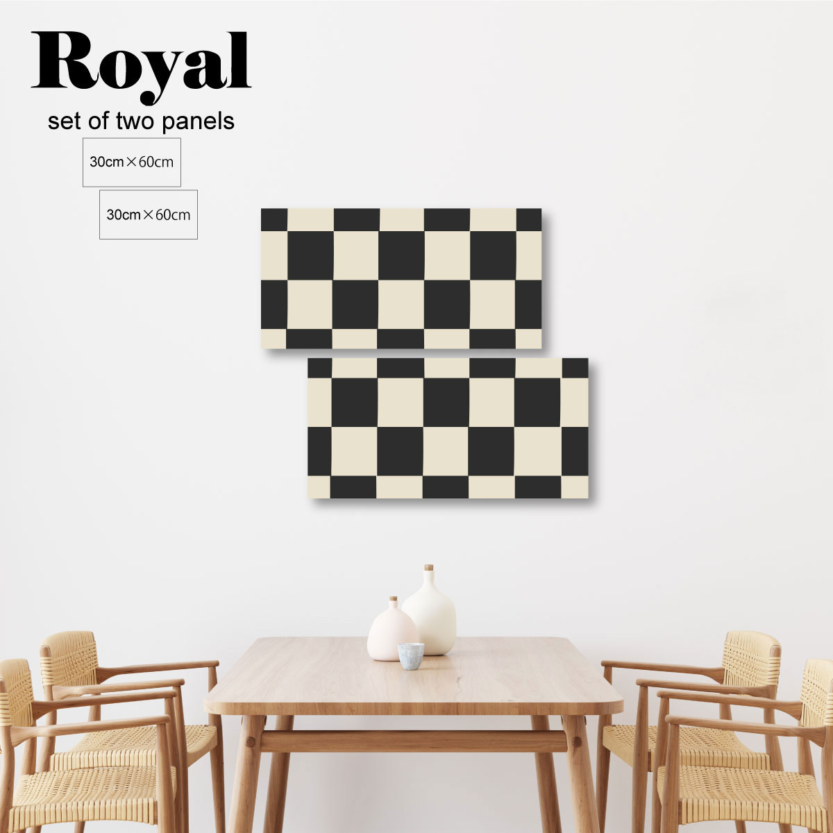 インテリア 雑貨 おしゃれ アートパネル モダン パターン 柄 壁掛け 2枚セット チェック チェッカー フ..