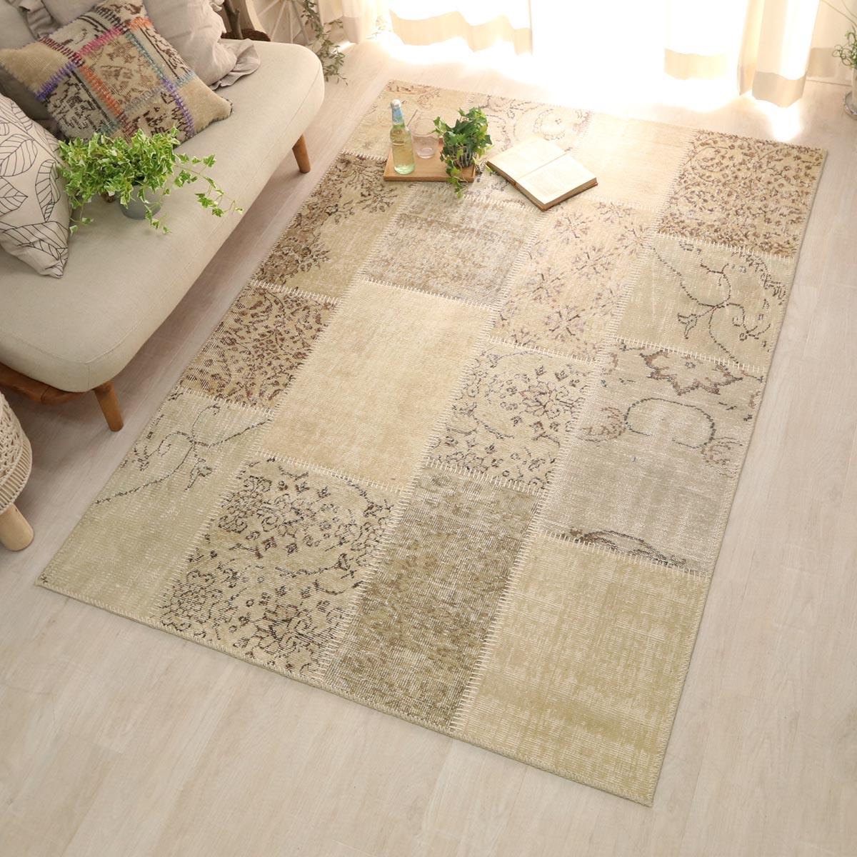 【 !ポイント10倍! 39ショップ 期間限定 8/19 20:00〜8/23 1:59 】 ラグ マット 長方形 おしゃれ グレー ブルー ミックスA パープル ベージュ ブラック ミックスB 240x340cm ビンテージパッチワークラグ HOT対応 ビンテージ 北欧 モダン シンプル デザイン かわいい かっこい