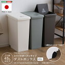 スライドオープン ゴミ箱 45L 分別 ダストボックス ゴミ ふた付き 屋外 屋内 キャスター ポリプロピレン ごみ箱 おしゃれ 分別 リビング キッチン スライドロック式 袋が見えない スライド ブラウン グリーン ホワイト シンプル ペダル インテリア ふた付きゴミ箱45L(3)