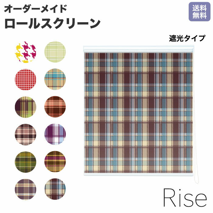 ロールスクリーン Rise 遮光 トーンオントーン マドラス ダイアモンド ライズ オーダー 1cm単位 間仕切り 窓 目隠し 個性的 カラフル 転写 メカキット オシャレ チェーン 調光 柄 デザイン パターン 賃貸 新