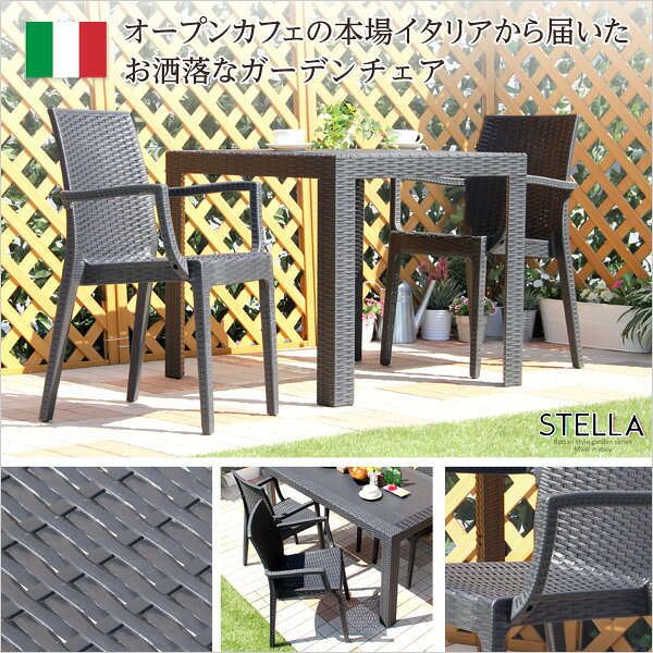 ステラ チェア イス ブラック エクステリア 庭 ガーデンファニチャー カフェ 椅子 ...