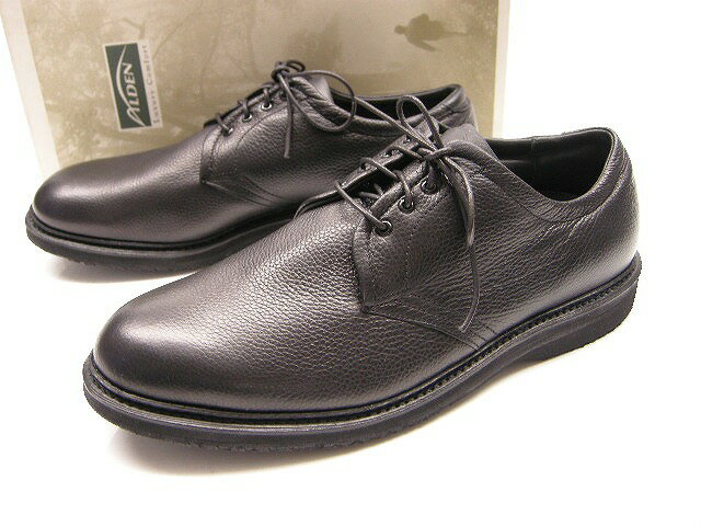 【Alden/オールデン/#855プレーントゥーシューズ】【メンズ】【サイズUS 10.5D(28-28.5cm)】【黒/ブラック/カーフレザー/シボレザー】