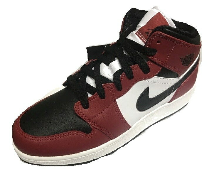 【NIKE AIR JORDAN 1 MID GSナイキ エアジョーダン1ミッド/JORDAN1 AJ1 CHICAGOシカゴ/554725 069/スニーカー/シューズ/ボーイズサイズ/キッズサイズ/レディース】【サイズ6Y(24cm)6.5Y(24.5cm)7Y(25cm)】