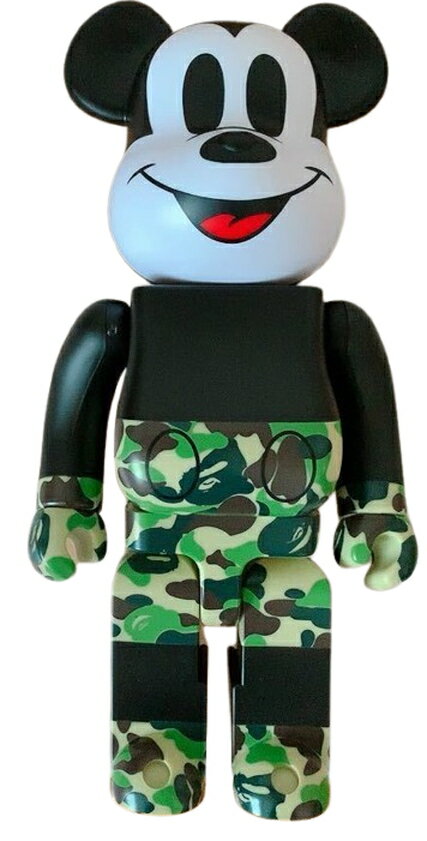 【MEDICOM TOY/メディコムトイ/ベアブリック/BE@RBRICK/BAPE(R) MICKEY MOUSE 1000%/ベイプ ミッキーマウス/APE/アベイシングエイプ/4530956581477】【GREEN/グリーン/迷彩/カモフラージュ/ABC CAMO/90周年限定/90TH】