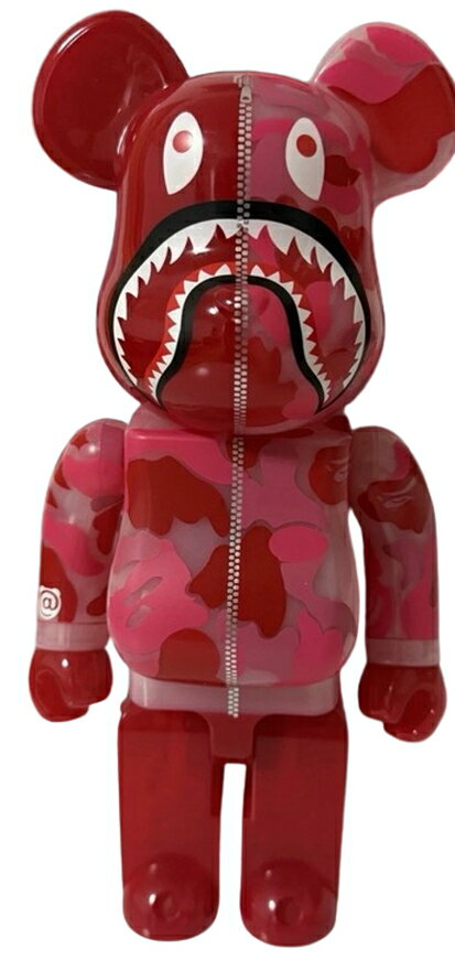 【MEDICOM TOY/メディコムトイ/ベアブリック/BE@RBRICK/CLEAR ABC CAMO SHARK 1000% PINK/4530956588261】【クリアー/アベイシングエイプ/ベイプ/BAPE/APE/迷彩/カモフラージュ/シャーク/サメ/ピンク迷彩】