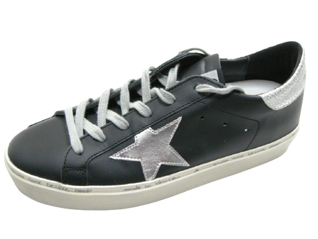 【GOLDEN GOOSE/ゴールデングース/ハイスタークラシックHI STAR CLASSIC WITH LIST GWF00118.F000328.90179/レザースニーカー /シューズ/ブーツ/ビンテージ加工/SUPER STAR/スーパースター/ブラック/レディース/サイズ36/37/40】