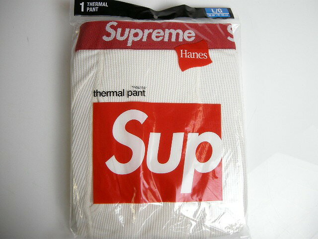 【2018AW Supreme/シュプリーム/Hanes Thermal Pant (1 Pack)/ヘインズ サーマル パンツ】【18AW/18FW/2018FW/ナチュラル/NATURAL/スパッツ/ももひき】【メンズ/サイズM/L】