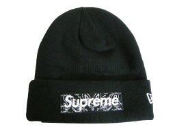 シュプリーム ニット帽 レディース 2019AW/Supreme/シュプリーム/NEWERA Bandana Box Logo Beanie/バンダナ ボックスロゴビーニー/ニットキャップ/New era/ニット帽/ニットCAP/19FW/19AW/2019FW/秋冬/ブラック/黒/メンズ/レディース